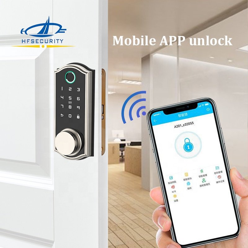 HFSecurity Free SDK APP Android Fingerprint Card Keypad Wireless Digital Keyless Entry Smart Door Lock BP03