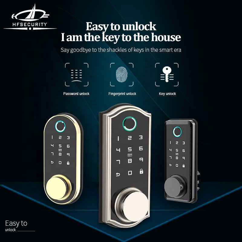 HFSecurity Free SDK APP Android Fingerprint Card Keypad Wireless Digital Keyless Entry Smart Door Lock BP03