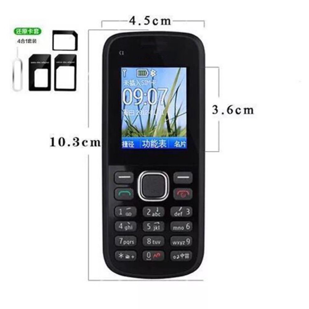 Cross-border mobile phone C1-02 GSM 2G non-smart phone elderly key bar function small mobile phone wholesale