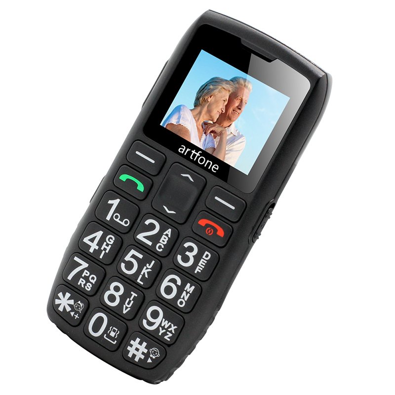 Artfone C1+ Big Keypad Dual Sim One Key SOS FM 1400mAh Bar Senior Mobile Phone For Elderly With Charging Dock