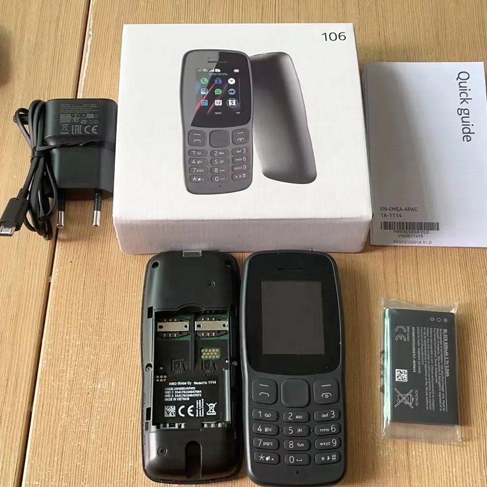 Cheap feature phone For Nokia 106 2018 Original keypad used mobile phone wholesale 105 110 3310 6300 B310 Bar cellphone