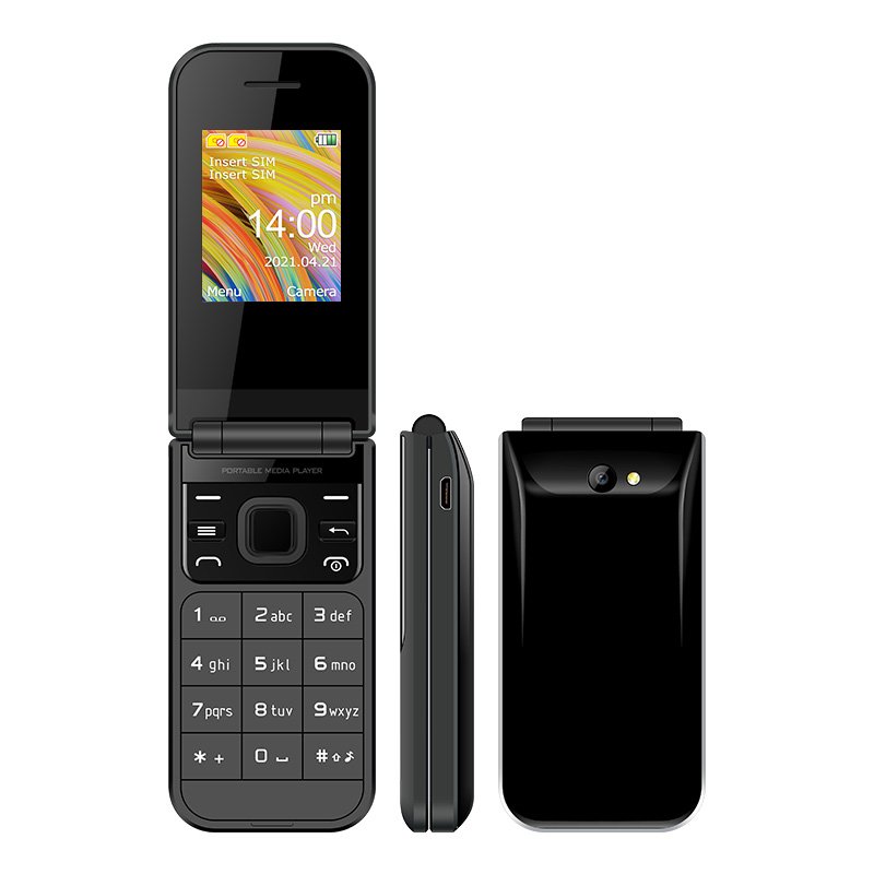 New UNIWA F2720 Cheap Price 1.8 Inch Clock Display Dual SIM Folding Keypad Cellphone Unlocked GSM Flip Mobile Phones