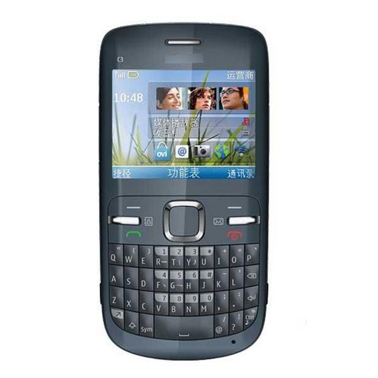 Cross-border foreign trade C3-00 GSM 2G non-intelligent mobile elderly straight board full keyboard mobile phone