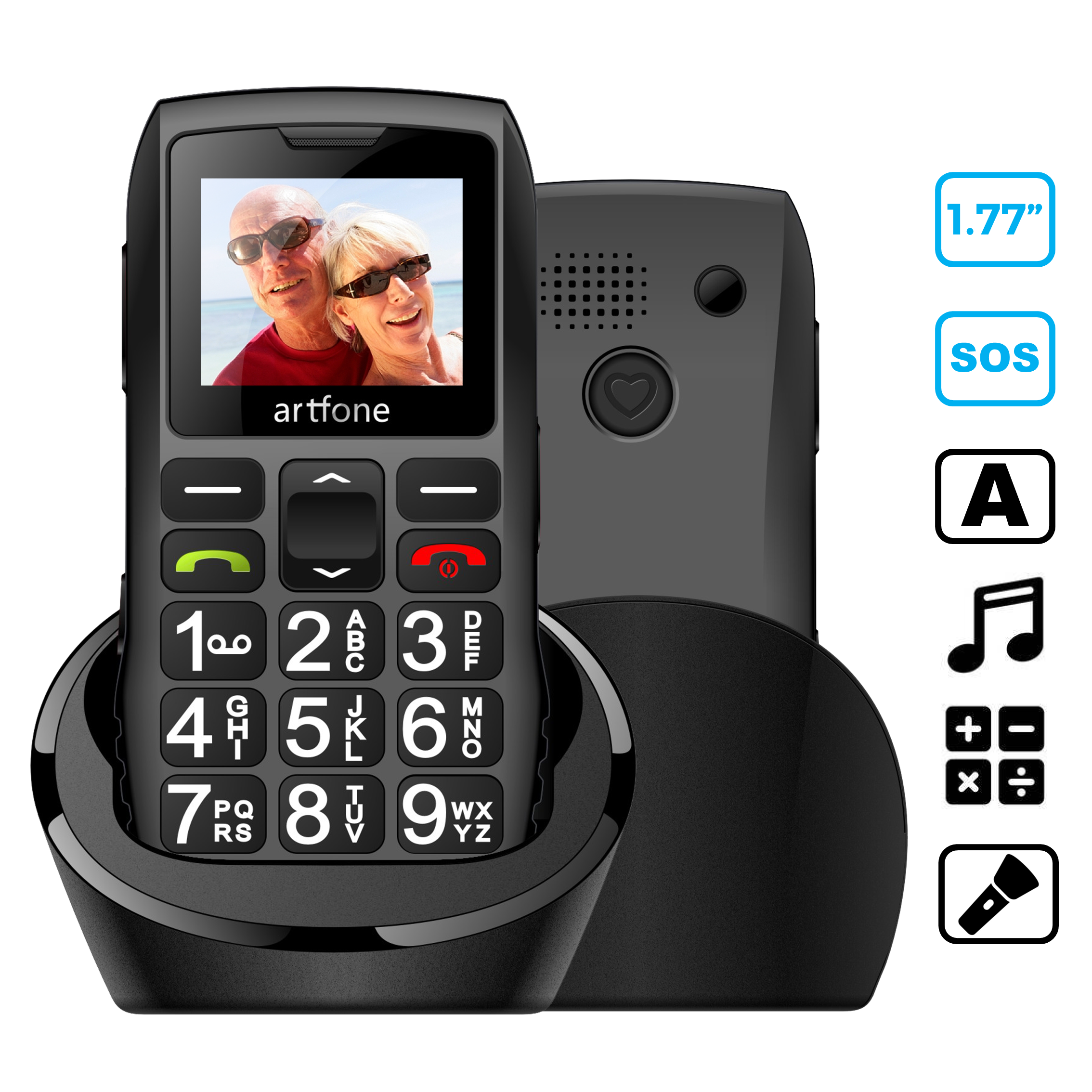 *artfone factory C1+ senior phone 2g bar phone SOS emergency big button loudly speaker cellphones feature phone