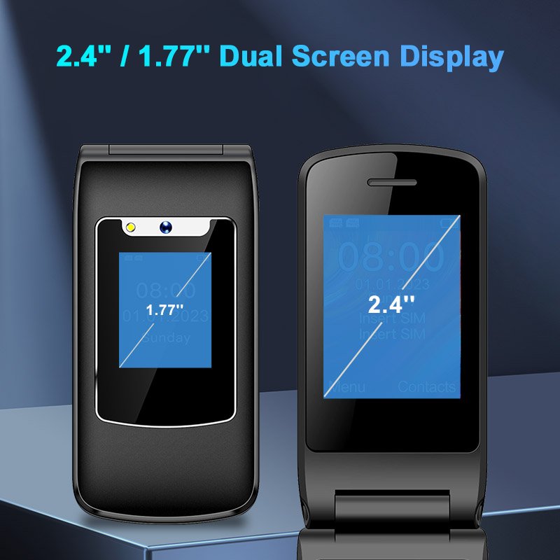 UNIWA F248L 2.4/1.77 Inch Double Screen Senior 4G SOS Flip Keypad Mobile Phone Cell phone