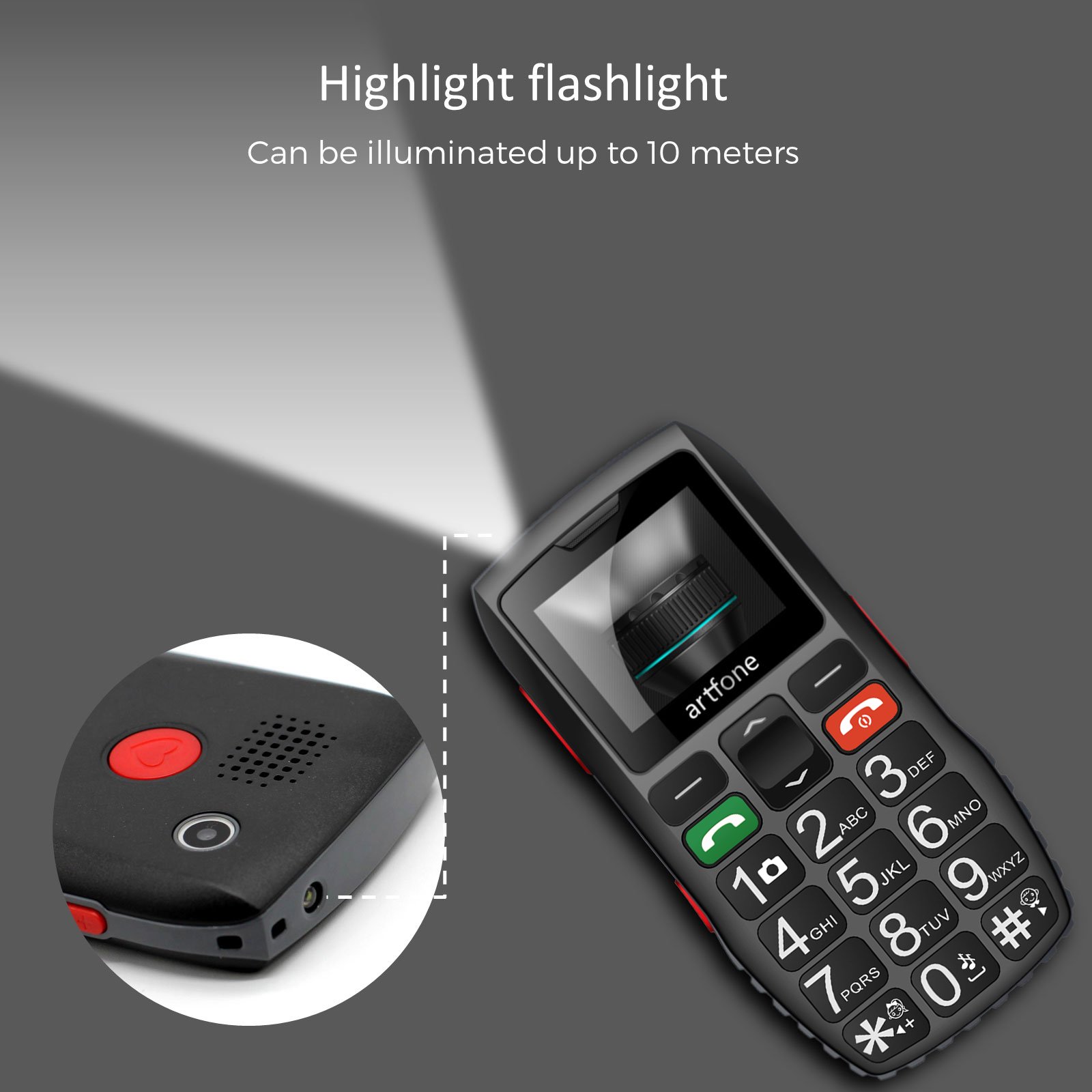 wholesale artfone C1 bar phone 2g cellphones elderly big button cellular phones key pad for seniors feature phone SOS