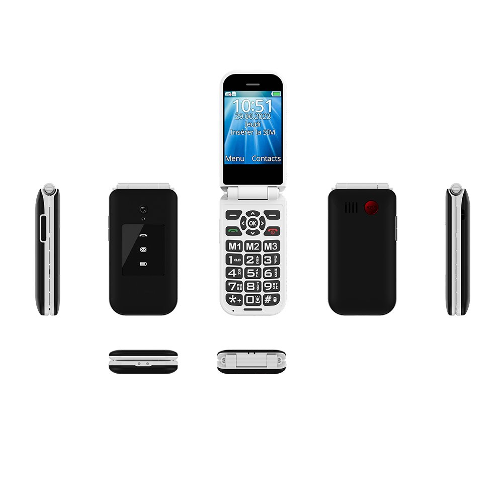 Flip Phone 1400Mah Lithium-ion Battery Gsm Screen Mobile Phone Large Keyboard Large Battery Cell Phones