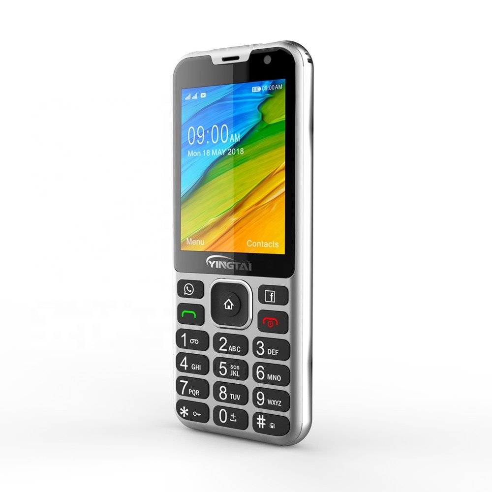 4G Keypad Feature Bar cell phone 2.8 inch Android 8.1 mobile phone with SOS Dual camera unlocked LTE WIFI for elderly