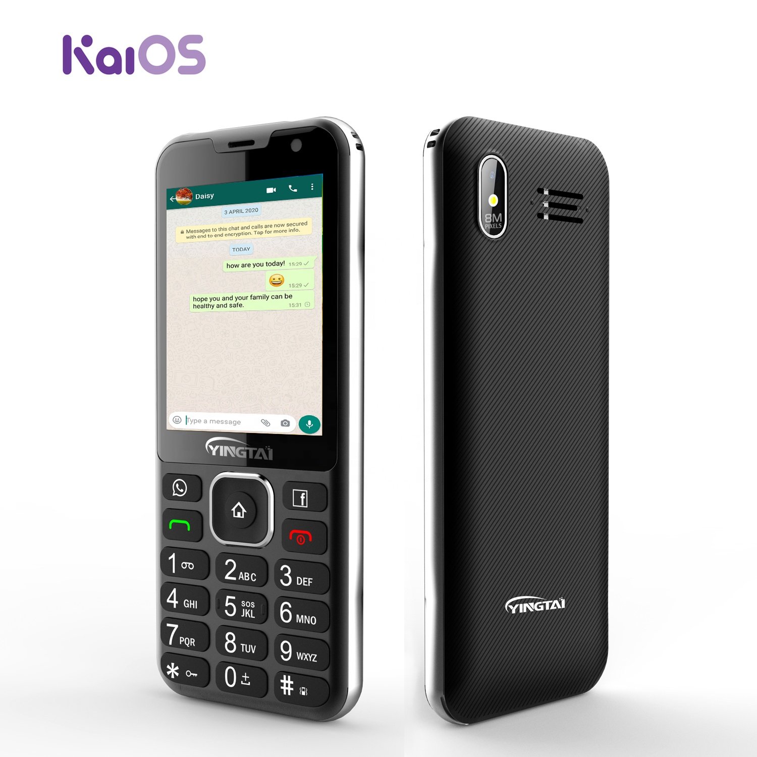 4G Keypad Feature Bar cell phone 2.8 inch Android 8.1 mobile phone with SOS Dual camera unlocked LTE WIFI for elderly