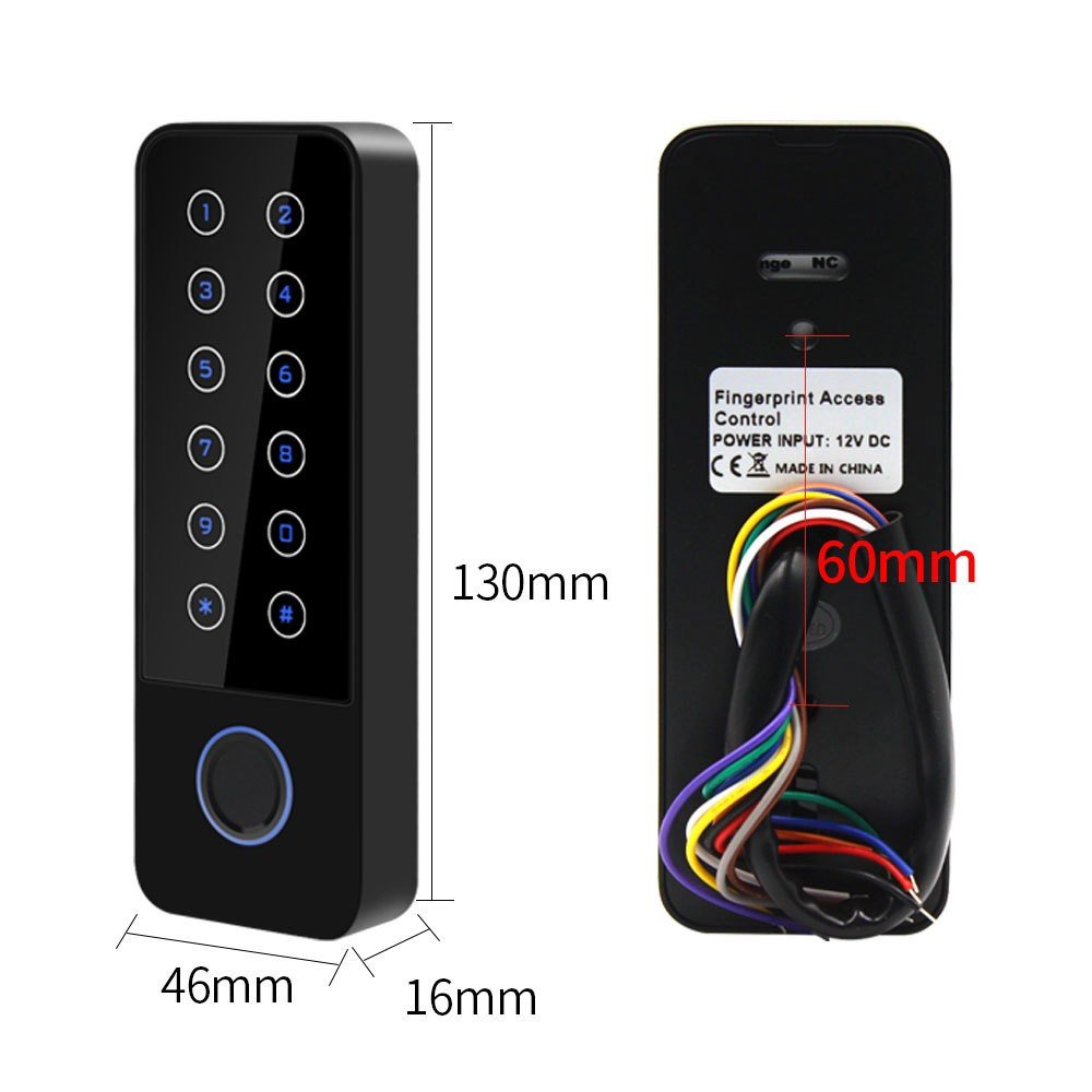Door Access Control System Standalone Keypad Rfid Card Fingerprint Mobile Phone Access Controller Wifi Tuya Waterproof Black