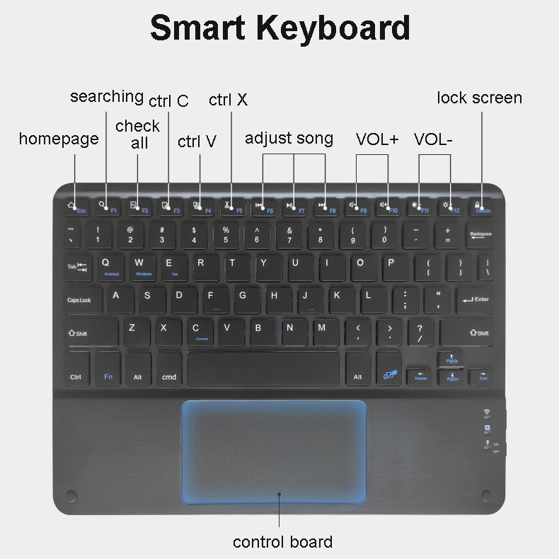 2024 trackpad Wireless Keyboard With Touch Mouse Pad Small Computer Keyboard Touchpad Mini Portable PC Keypad