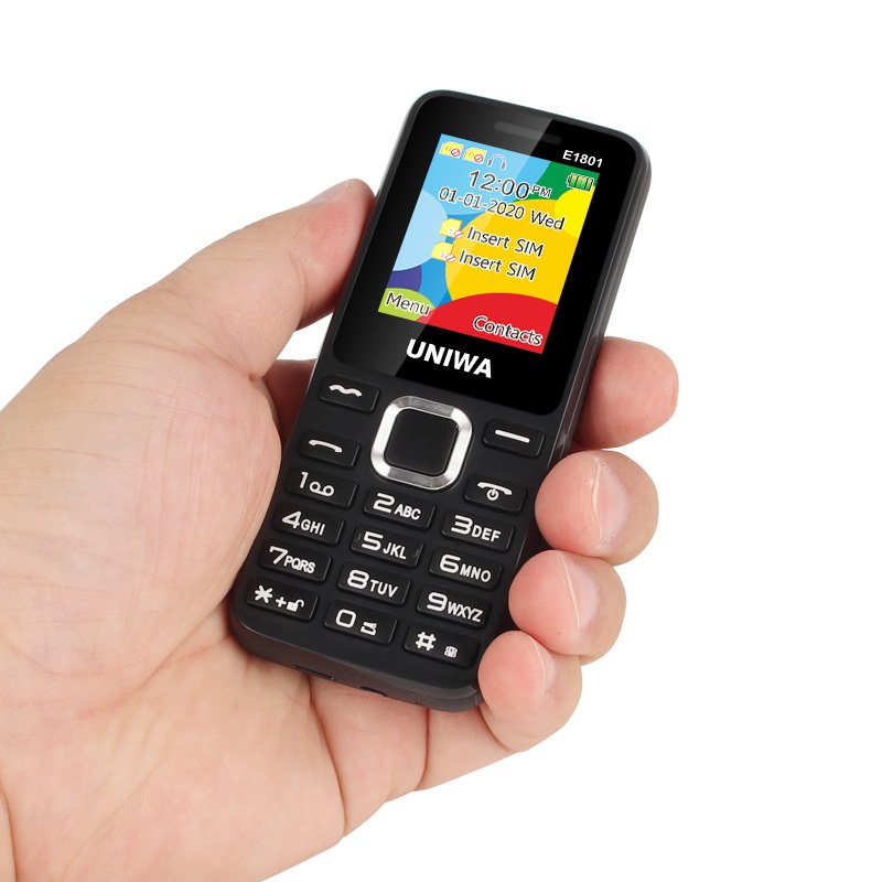 UNIWA E1801 1.8inch Vibrator Cell Phone 0.08MP Back Camera Normal Keypad Mobile Phone