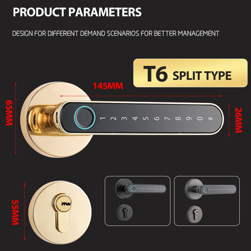 Hot selling Tuya TTlock Smart Door Locks Digital Lock Home Keyless Smart Door lever Lock