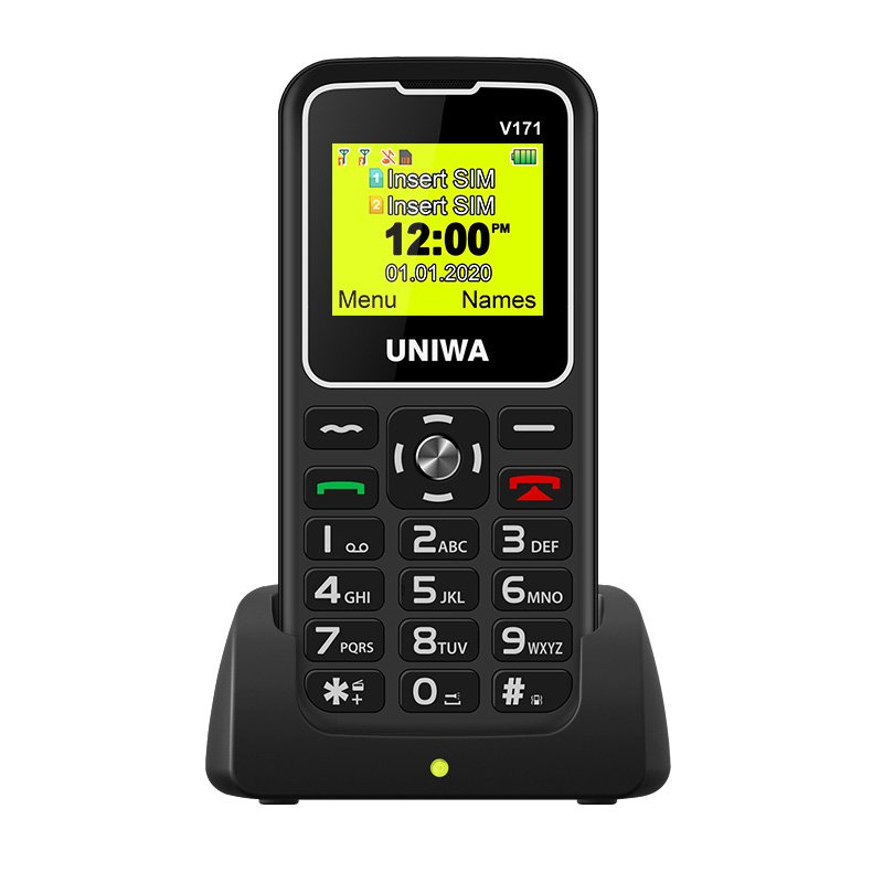 UNIWA V171 Horizontal Screen Easy To Use SOS Senior Mobile Phone For Elderly People 1.77 inch cellphone