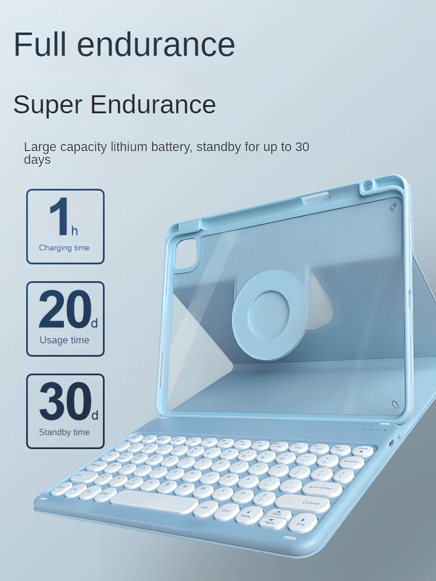 360 Rotating wireless blue-tooth Keyboard Case Folding Magnetic Tablet Pencil Holder Hard Case laptop computer keyboard mouse