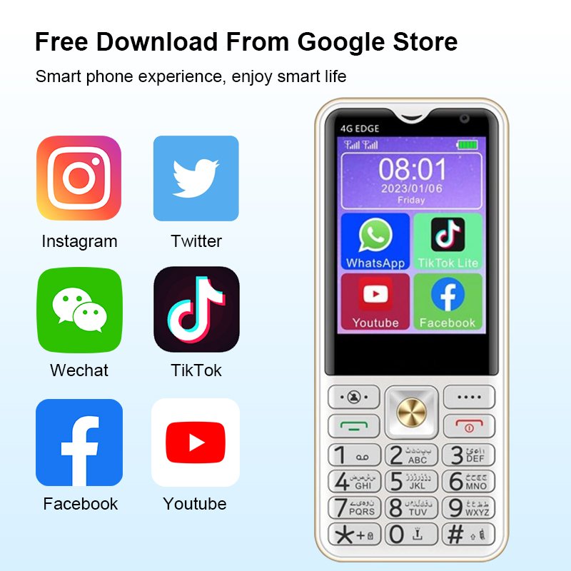 4G Lte Big Button Big Icon Dual Sim Senior Elderly China Old Man Phones Elder Phone Keypad Mobile Phone