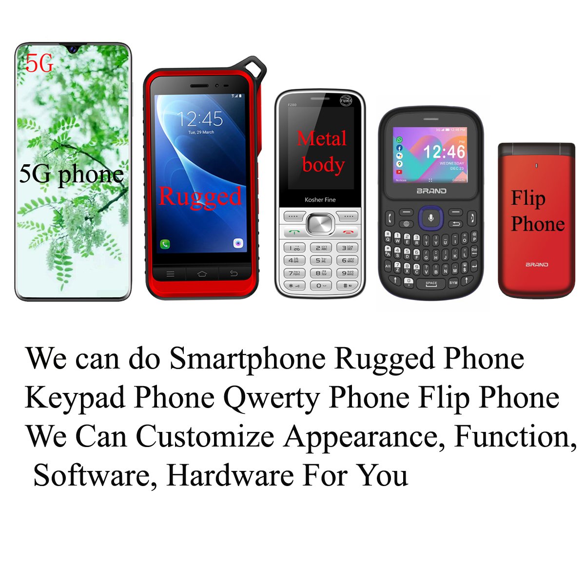 Direct Mobile Production Plant Custom Feature Phone 4G LTE Mobile with Keys Android KaiOS Smartphone Buttons Material Selected