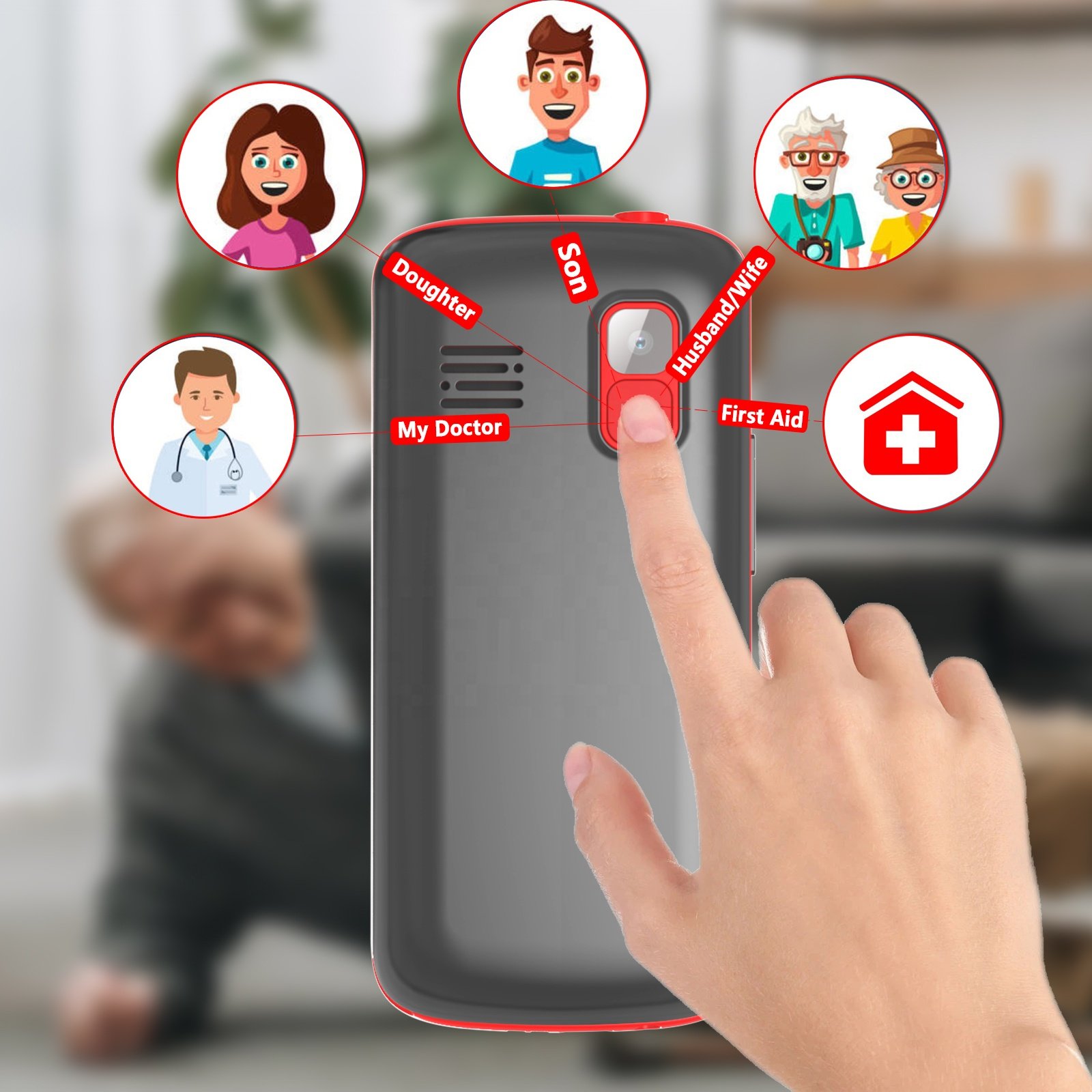 Wholesale 2.4 inch Big Button 4G keypad Mobile Phone for Seniors With Sos Button And Alarm For Elderly