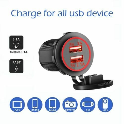 charger dual usb car waterproof dustproof dual USB halo car charger fast charger
