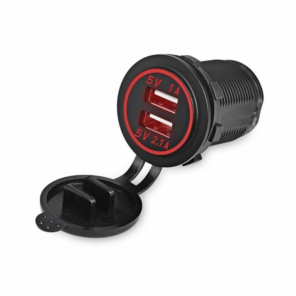 charger dual usb car waterproof dustproof dual USB halo car charger fast charger