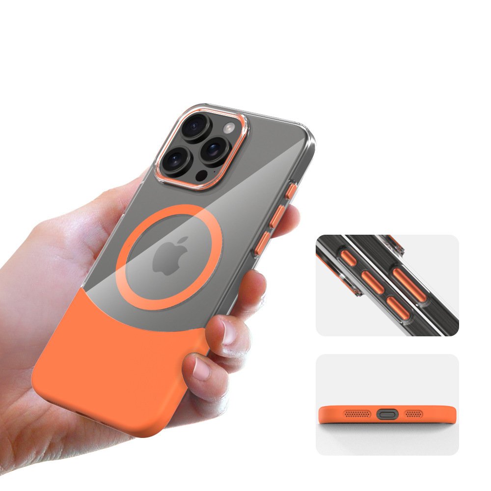 New Wireless Charging PC Mobile Phone Case for iphone 16 Metal Keypad Lens Magnetic Phone Case For iPhone 16