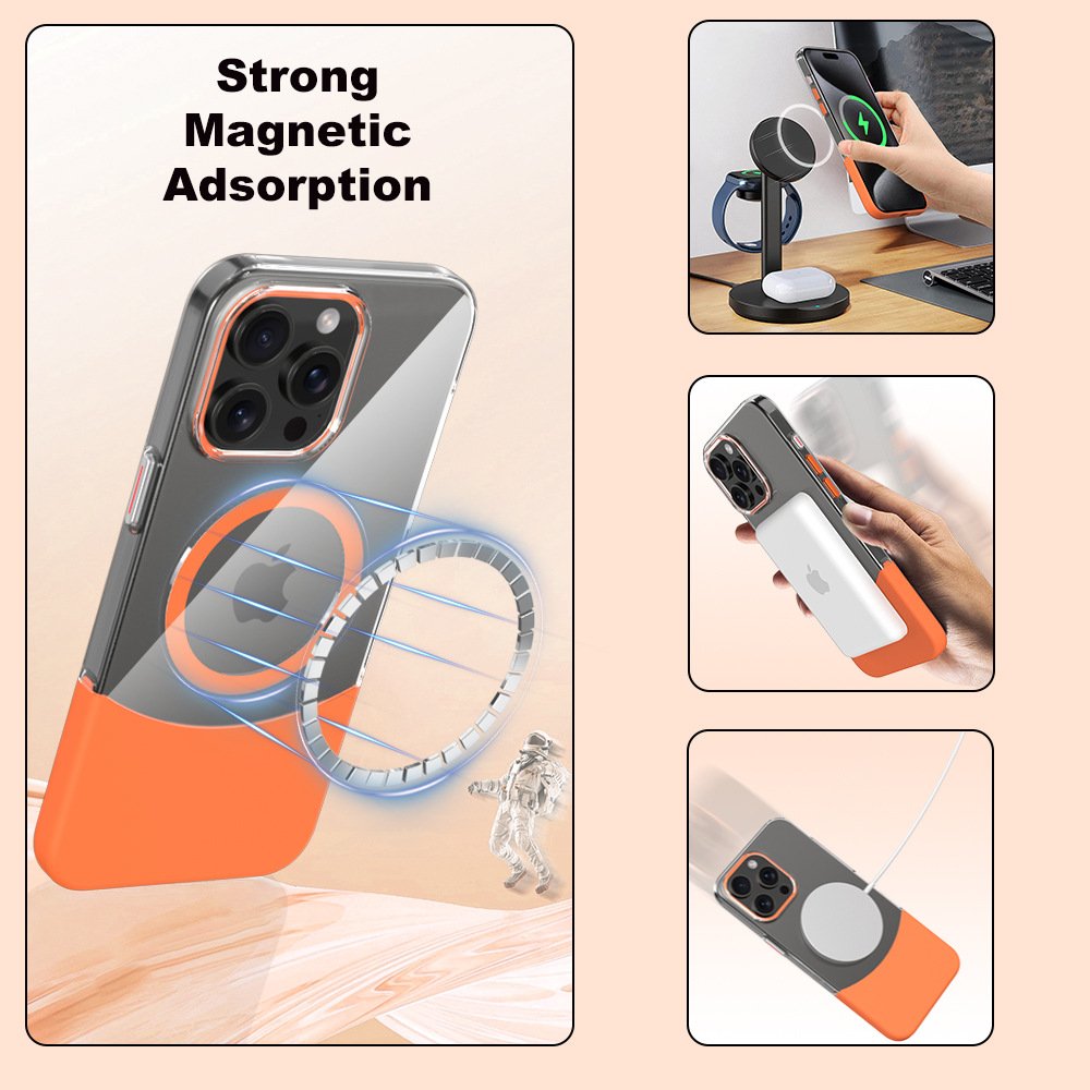 New Wireless Charging PC Mobile Phone Case for iphone 16 Metal Keypad Lens Magnetic Phone Case For iPhone 16