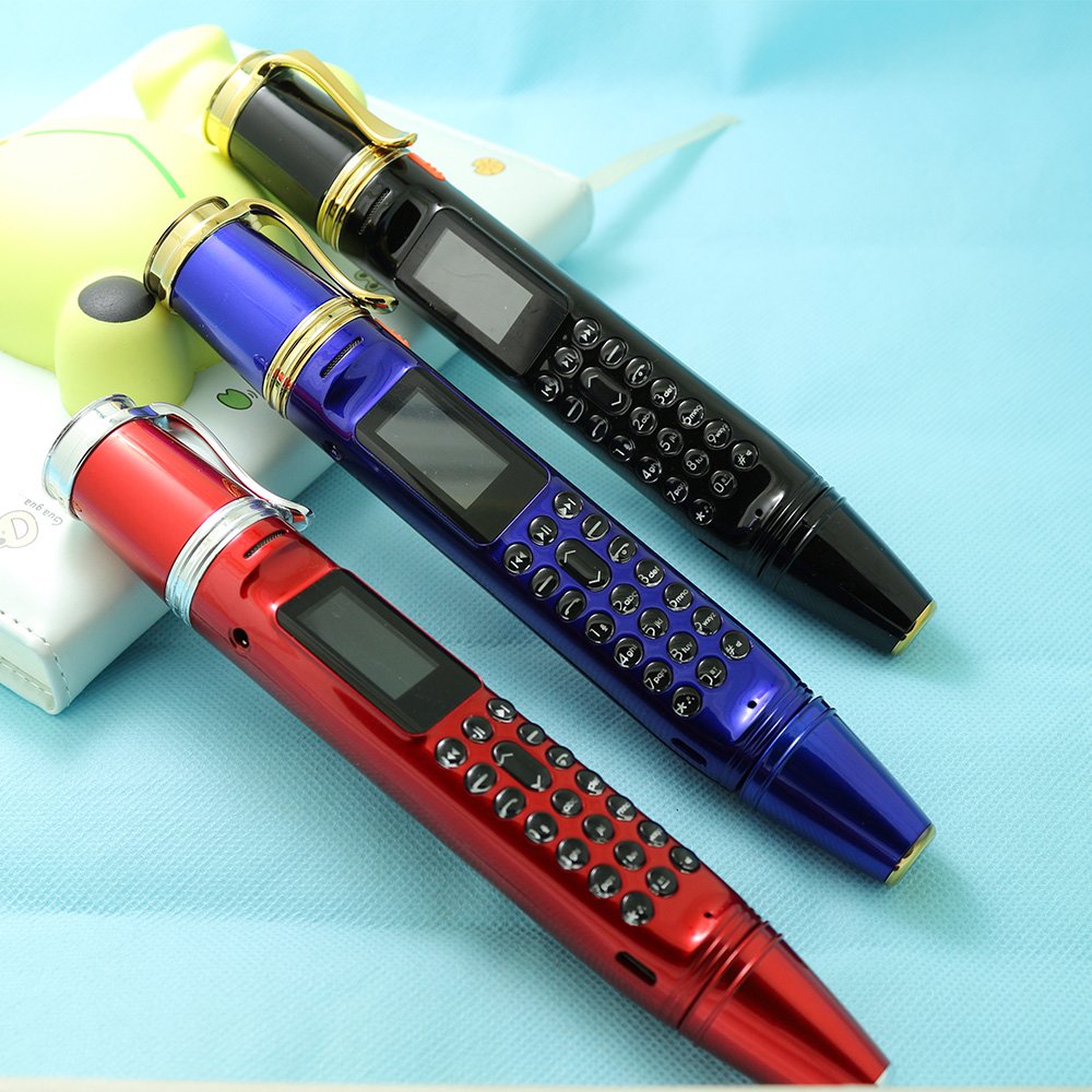 Pen Shape Dialer Mobile Phones with Camera Flashlight 0.96" Tiny Screen GSM Dual SIM with Recording Mini Pen Cellphone