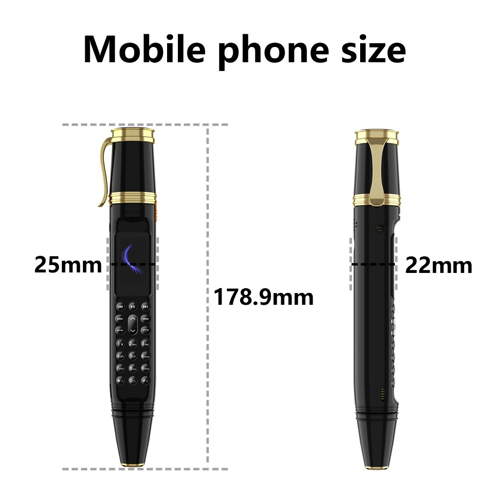 Pen Shape Dialer Mobile Phones with Camera Flashlight 0.96" Tiny Screen GSM Dual SIM with Recording Mini Pen Cellphone
