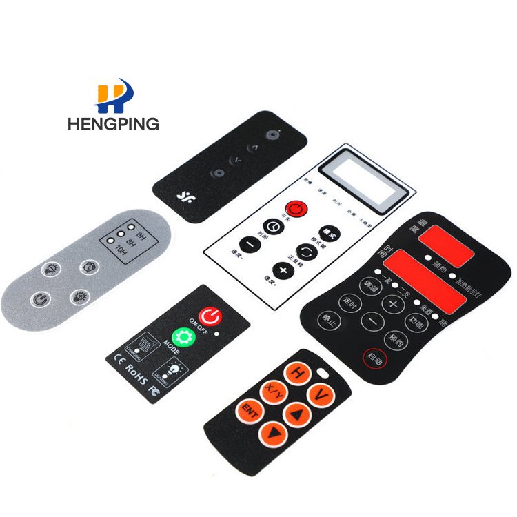 Electronic Panel Stickers Printing Lexan Polycarbonate Overlay Control Keypad Raised Button Label