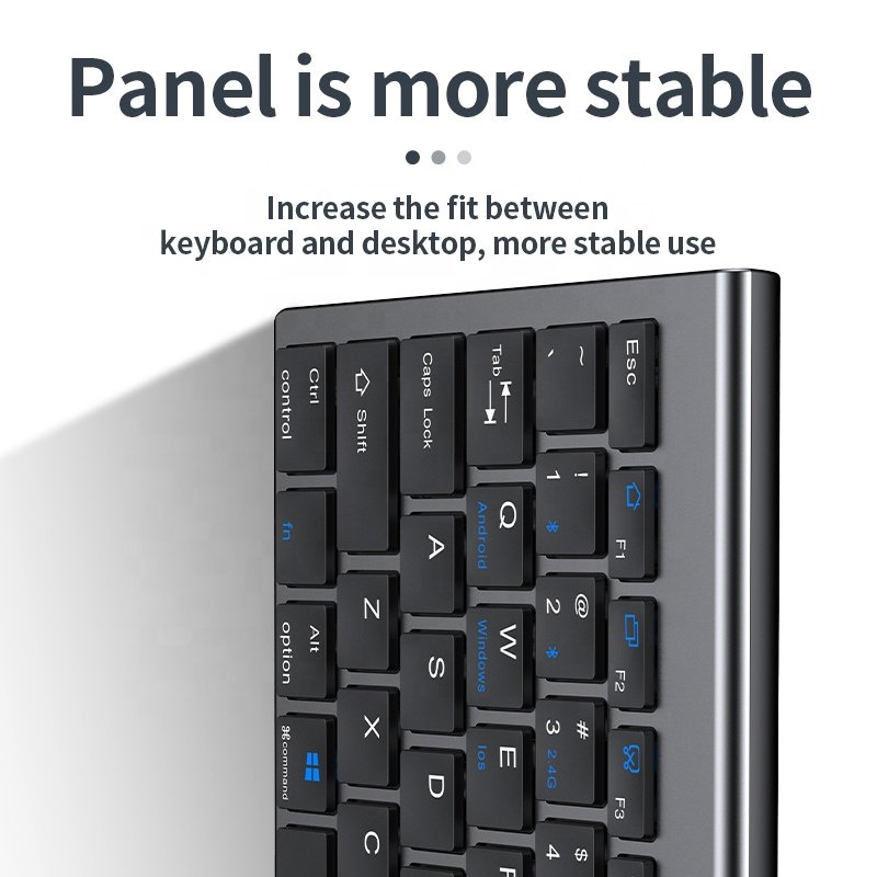 BT wireless keyboard Set Utra Thin Aluminium Alloy Multi Device Wireless Rechargeable Keyboard Mouse Combo