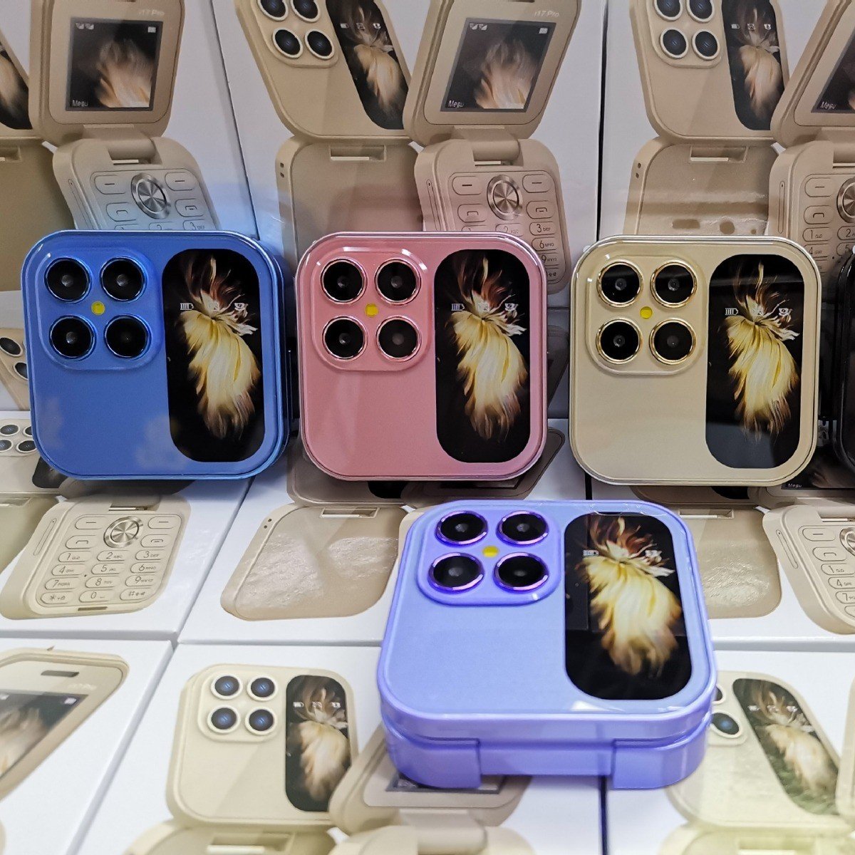 Cross border foreign trade i17pro dual card 2G non smartphone flip button elderly phone i16 Pro
