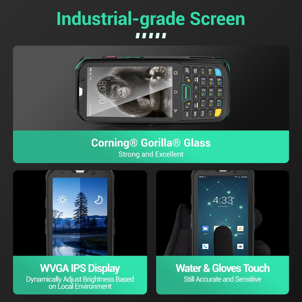 FYJ F9824 Keyboard Rugged Android 11 IP68 Handheld Barcode Scanner Touch Screen Mobile Computer PDA With Zebra Scanner
