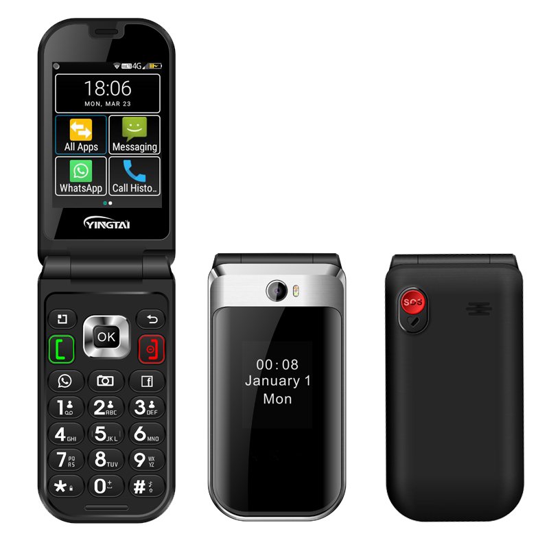 YING TAI OEM 2.8 inch 4G senior folding mobile phone android LTE big button keypad phone