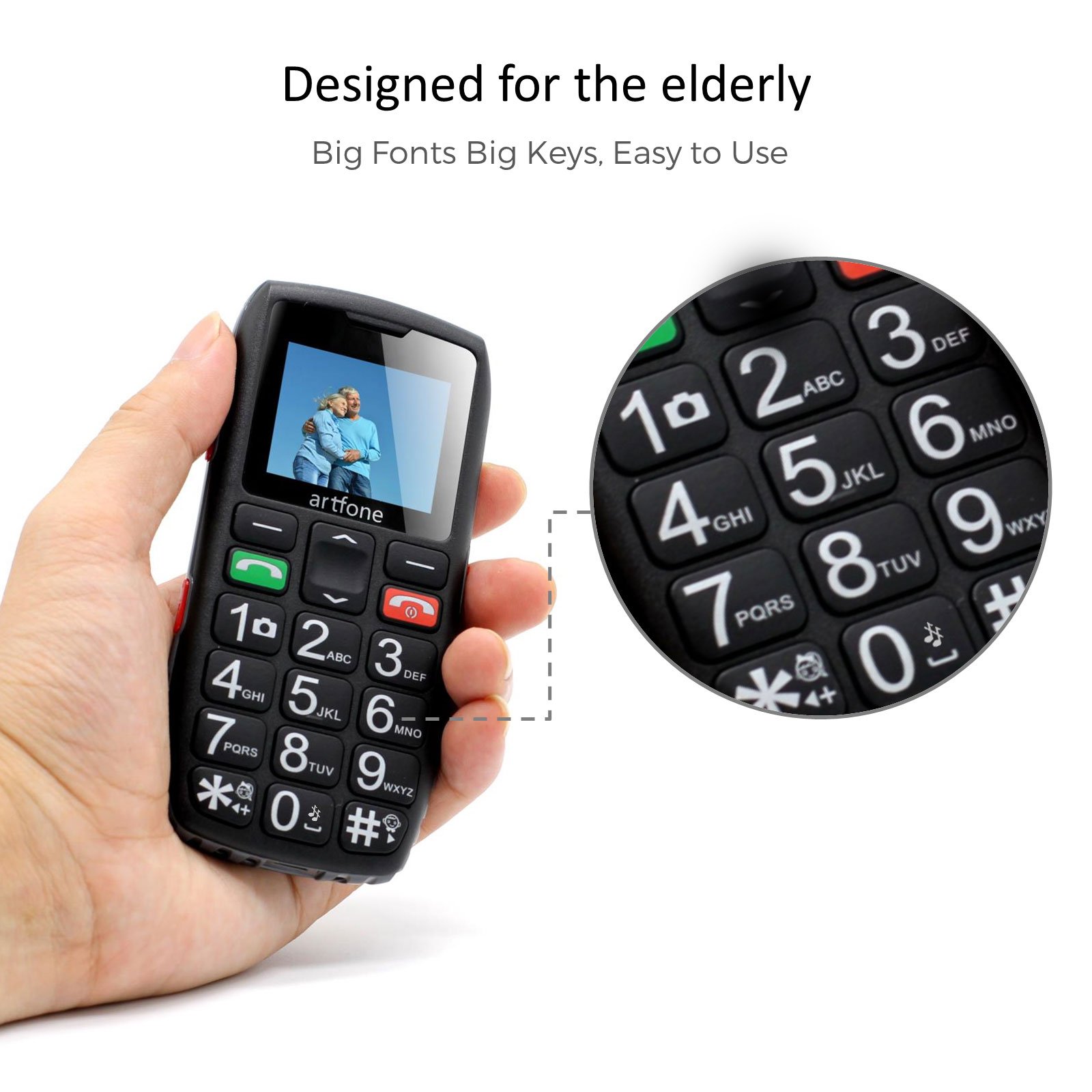 artfone c1 wholesale bar phone 2g cellphones large keypad mobile phones SOS feature phone for senior