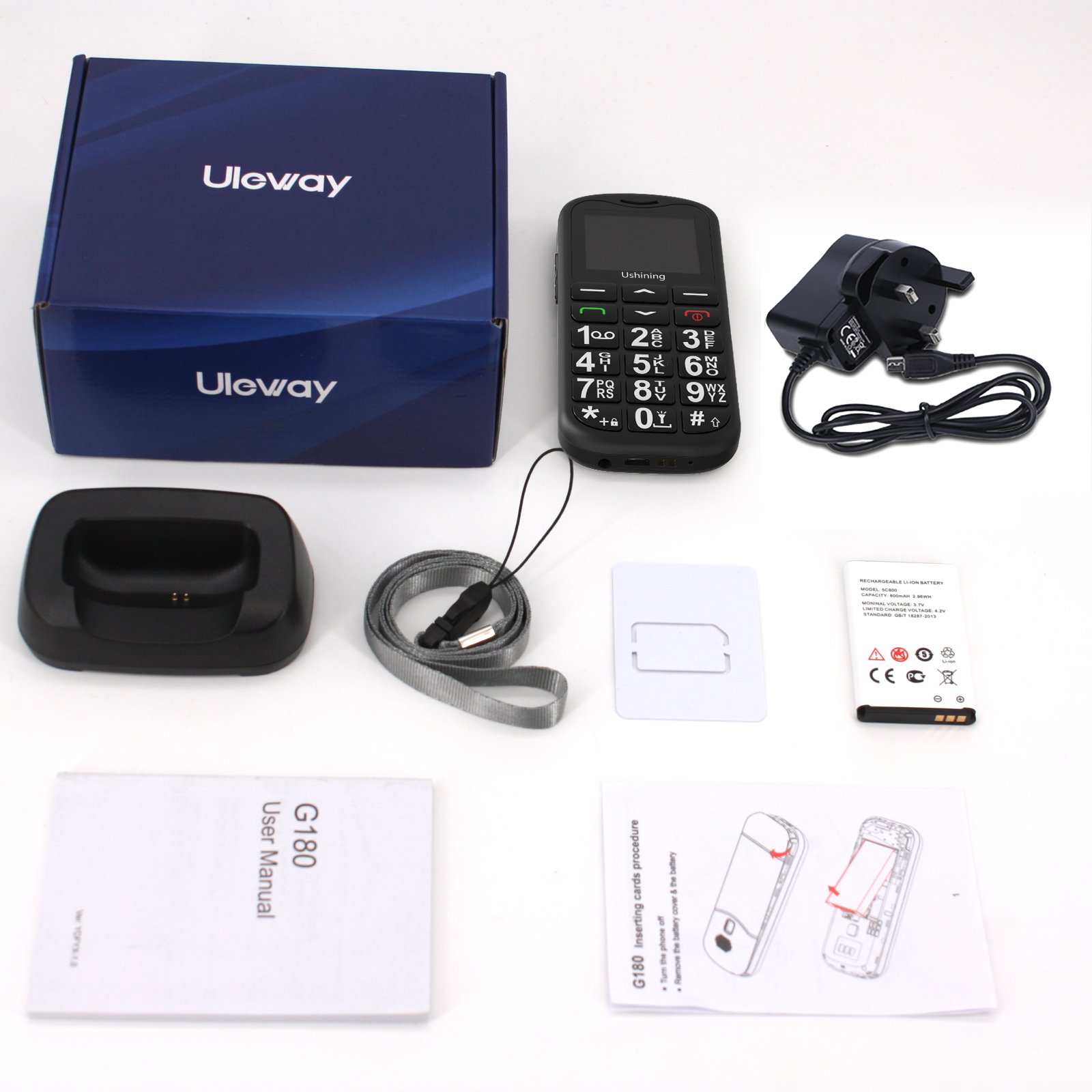 GSM keypad Mini Feature phone 1.77 inch Screen 2G Push Button Bar Cell Phone with SOS Big Button Keypad Bar Phone for Seniors