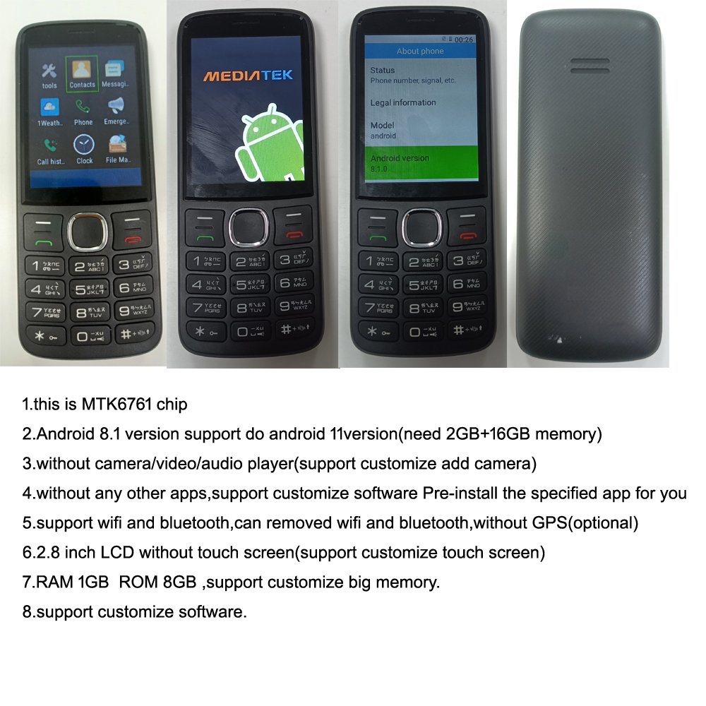 full keypad volte android mobile phones cell cellphone USA Bands customize MTK6761 4g smart button android keypad mobile phone