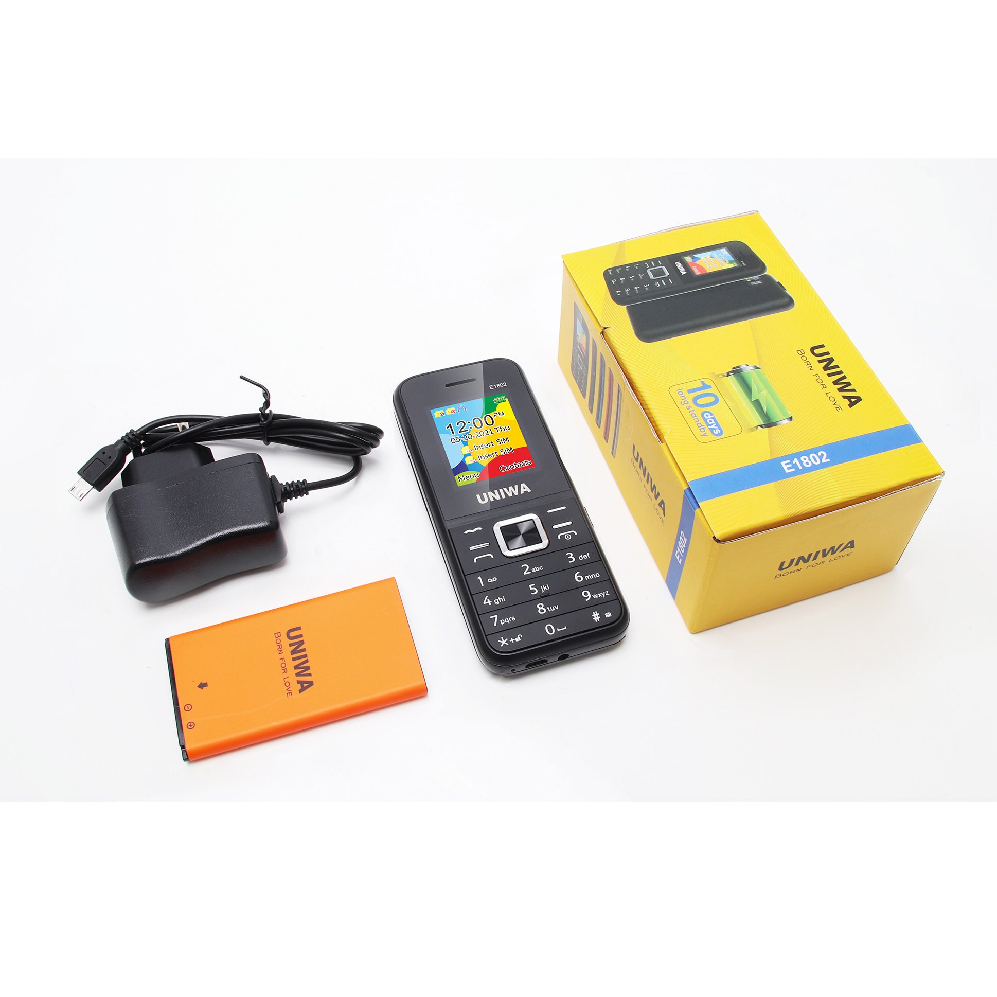 E1802 China Shen Zhen Cheap 1.77 inch FM Radio Non-slip Keypad Bar Old Simple Classic 2G Telephone Feature Phone