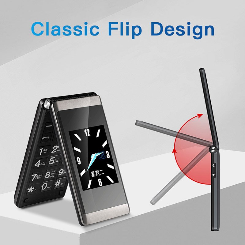 UNIWA X28 Custom Flip Mobile Phone Big Fonts Big Button Cheap Folding Foldable Keypad Seniors Mobail Phone