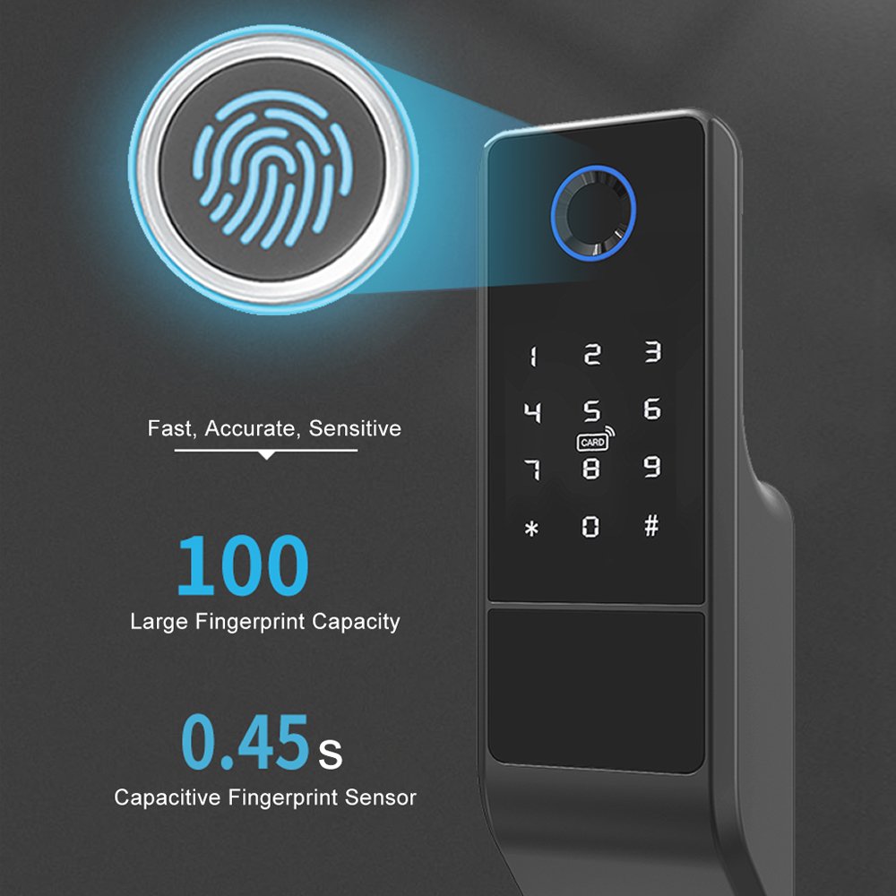 Tuya App Wifi Biometric Smart Digital Fingerprint Door Lock