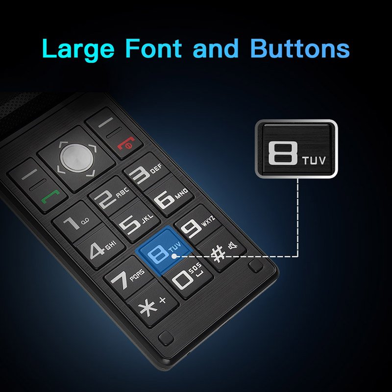 UNIWA X28 Unlocked Flip Mobile Phone Fold Foldable Keypad Seniors Mobail Phone