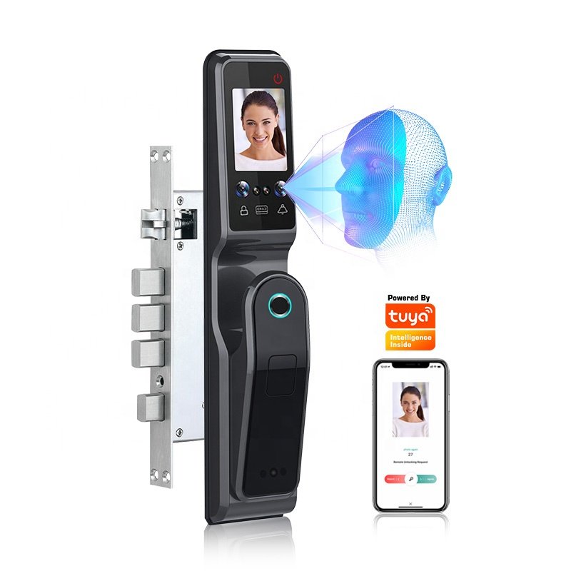 Tuya smart app Automatic Unlock & Locked digital door lock with Touch Keypad and Anti-Peep Code function