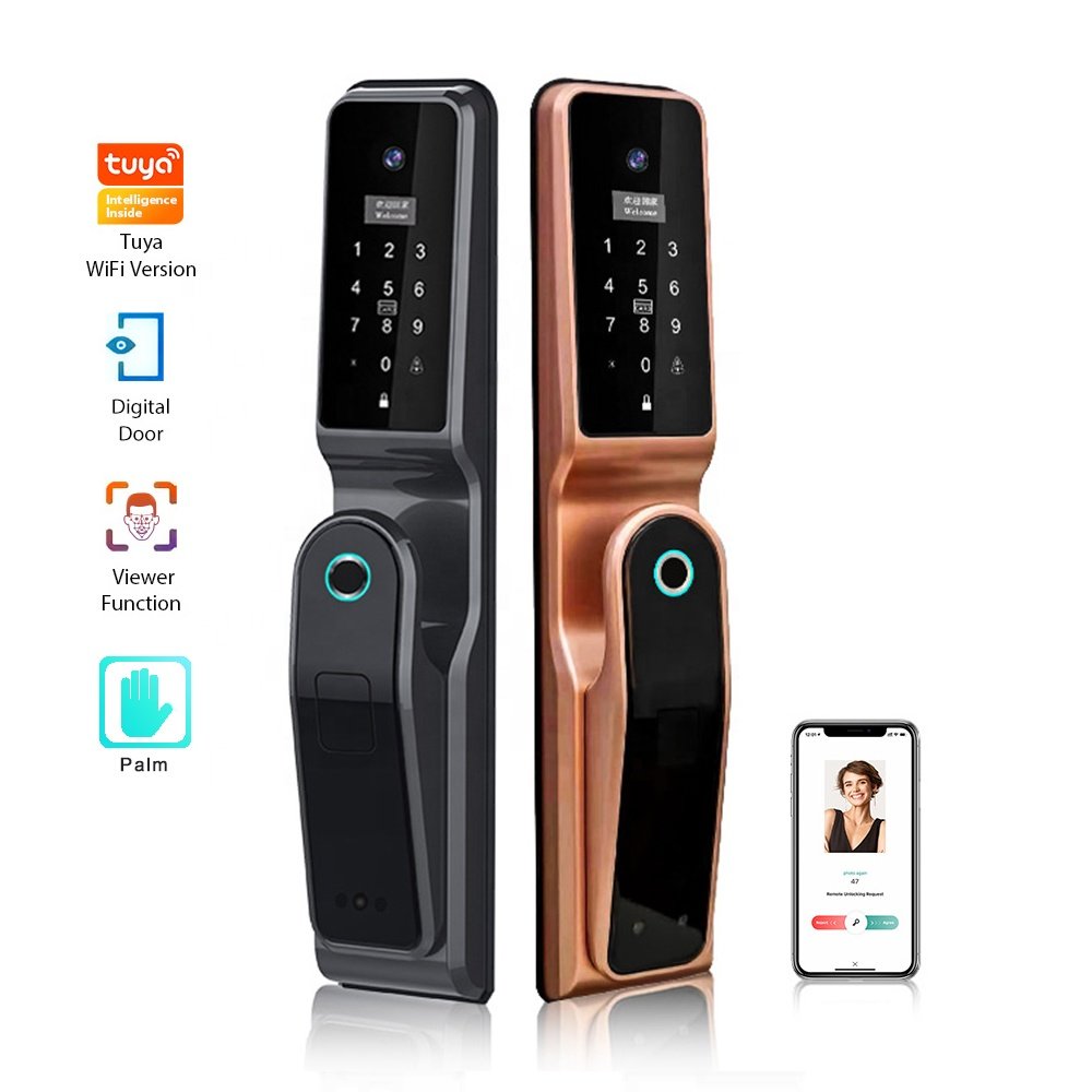 Tuya smart app Automatic Unlock & Locked digital door lock with Touch Keypad and Anti-Peep Code function