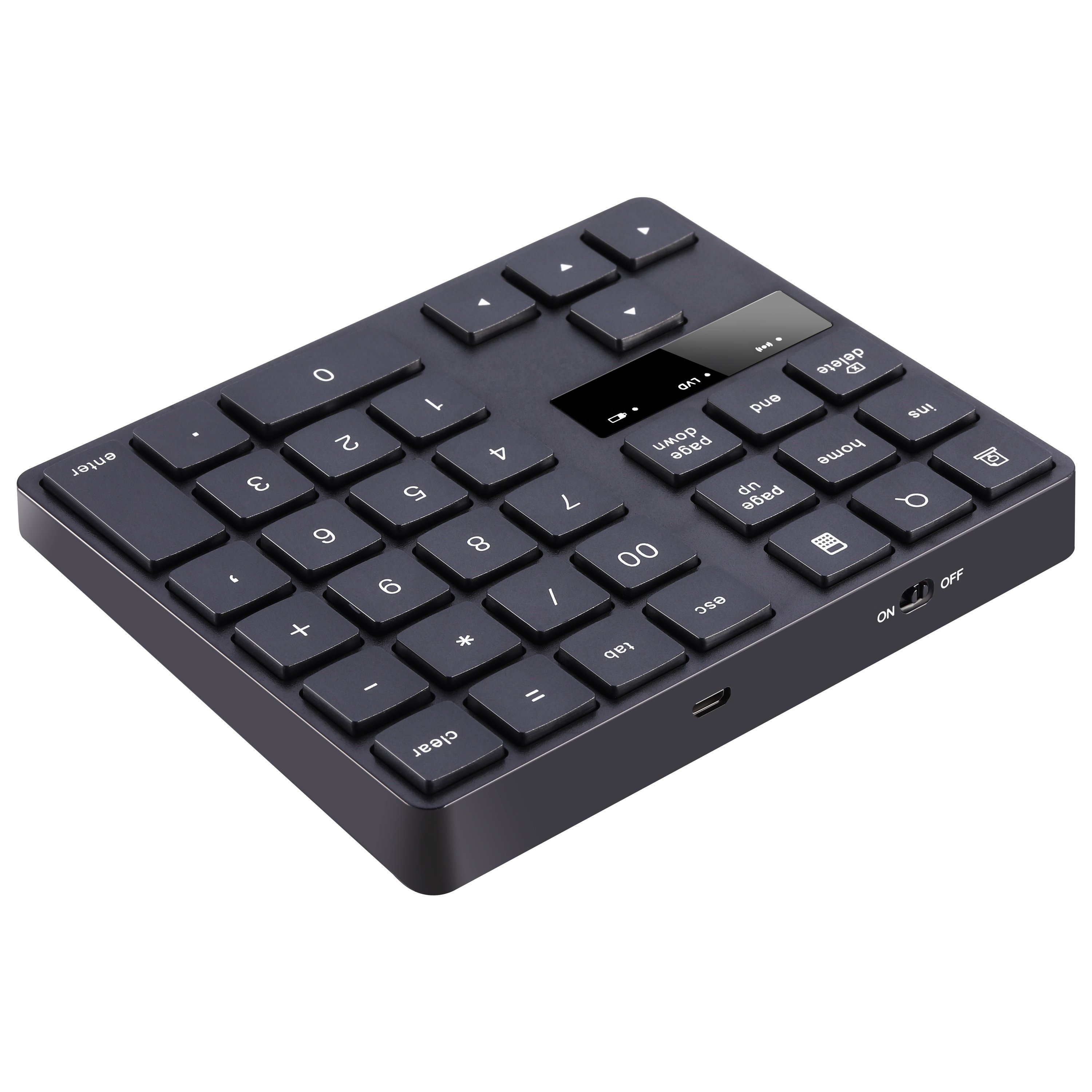 Rechargeable 2.4G Wireless Number Pad 35 Keys Numeric Keypad Wireless Numeric Keyboard with Nano Receiver