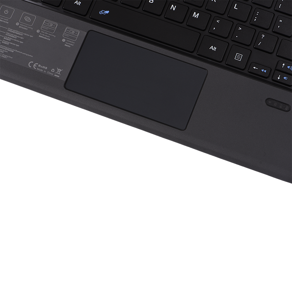Ultra-thin Surface Tablet Key Board Rechargeable Super Fiber Blue Tooth BT Wireless Keyboard with Touchpad