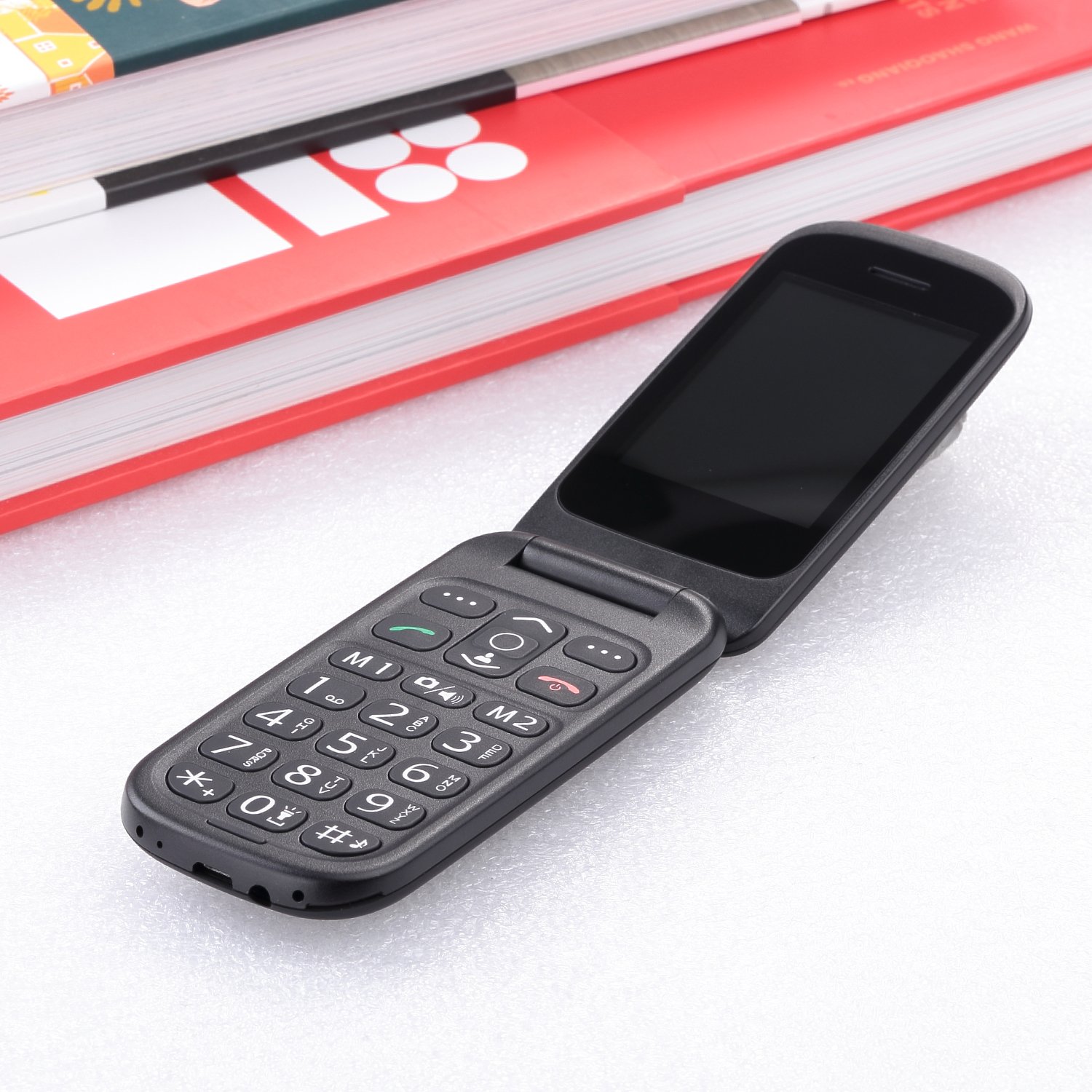 Melefon joy brand Quad-band mobile phone D360 hot sale and cheap big key folding mobile phone Flip senior smartphones