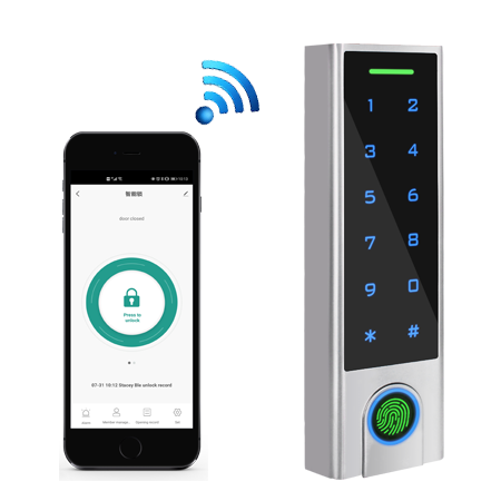 Tuya Smart Mobile Phone APP WiFi Access Control Waterproof IP66 Fingerprint Biometric Keypad RFID Door Lock