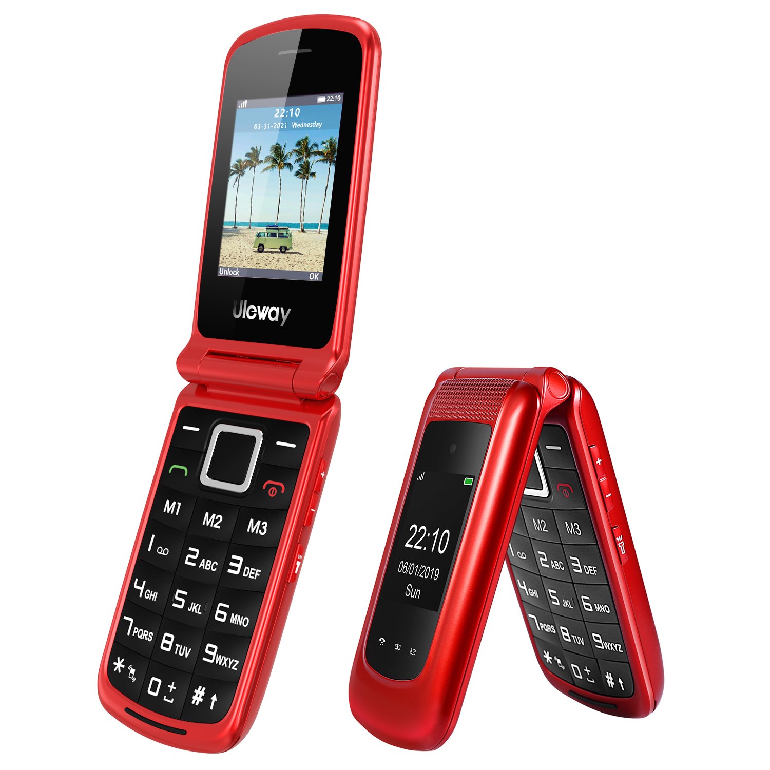 Factory High Quality Unlocked Dual SIM ,1.77+2.4'' Dual Display 4G Mobile Phone with Big Button SOS Senior Phone