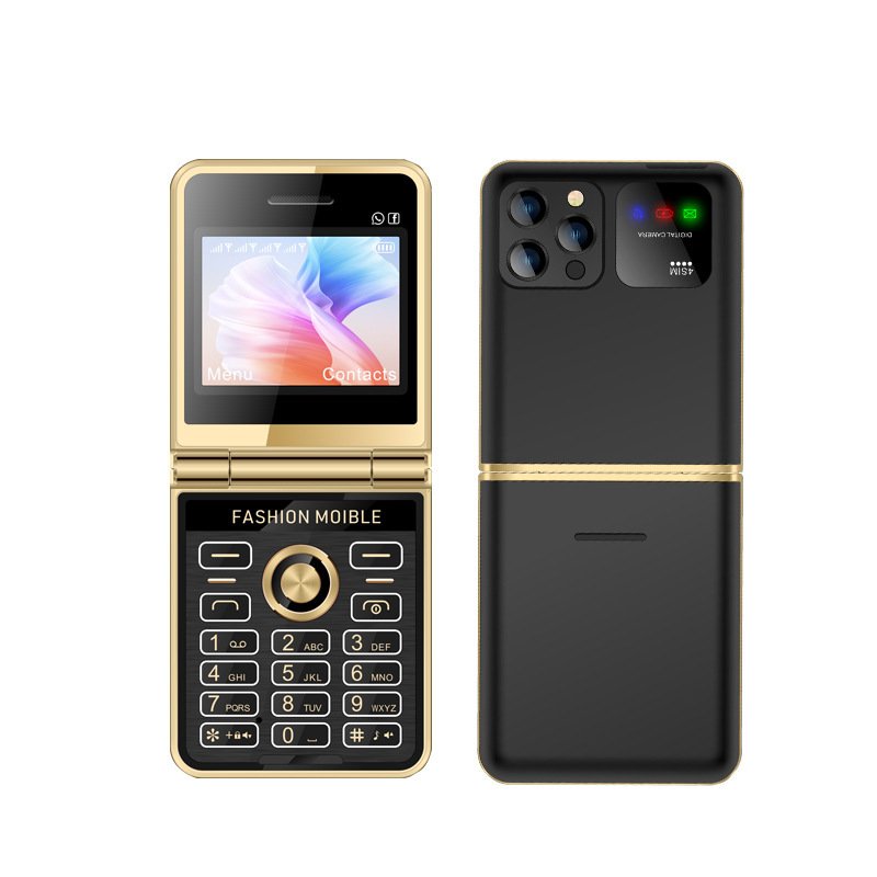 New cross-border flip elderly phone with four cards and four standby ultra long standby Bluetooth largescreenwholesalebusiness