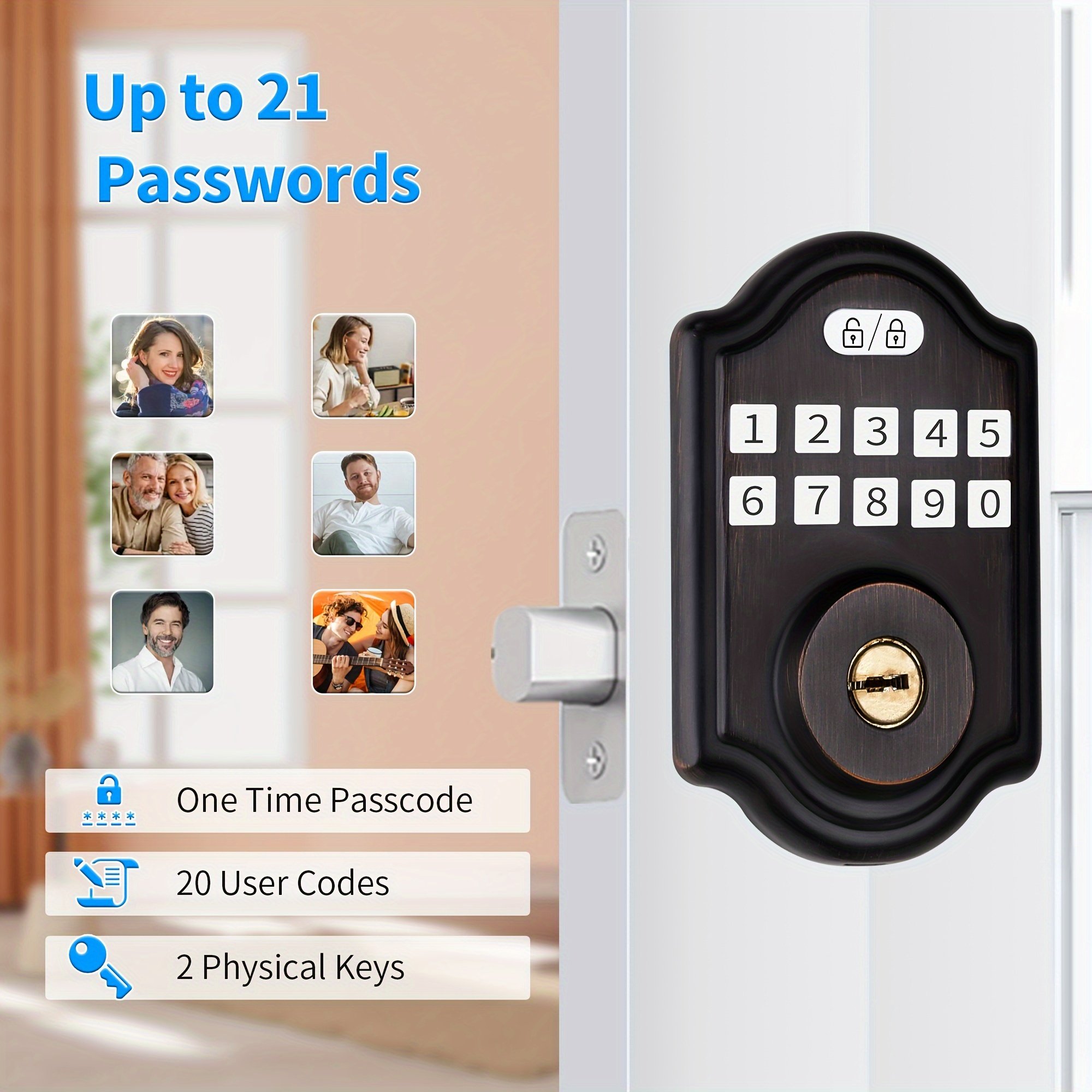 NeweKey Smart Door Lock Keypad Digital Lock Tuya APP TTLOCK Fingerprint Electric Digital Door Lock for home hotel