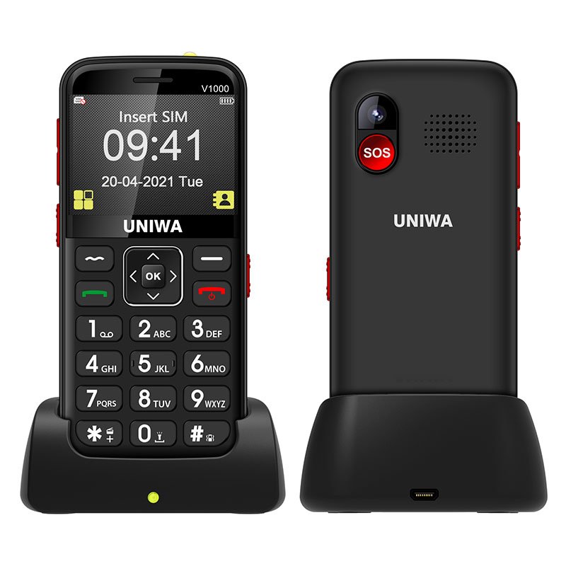 2.31 inch senior phone UNIWA V1000 cellphone 3G 4G network big buttons cellphones for elder people wholesale mobile phone